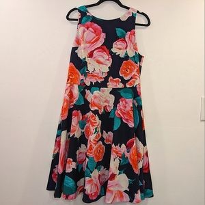 ModCloth Eliza J floral fit and flare "fleur-ever" dress with pockets
